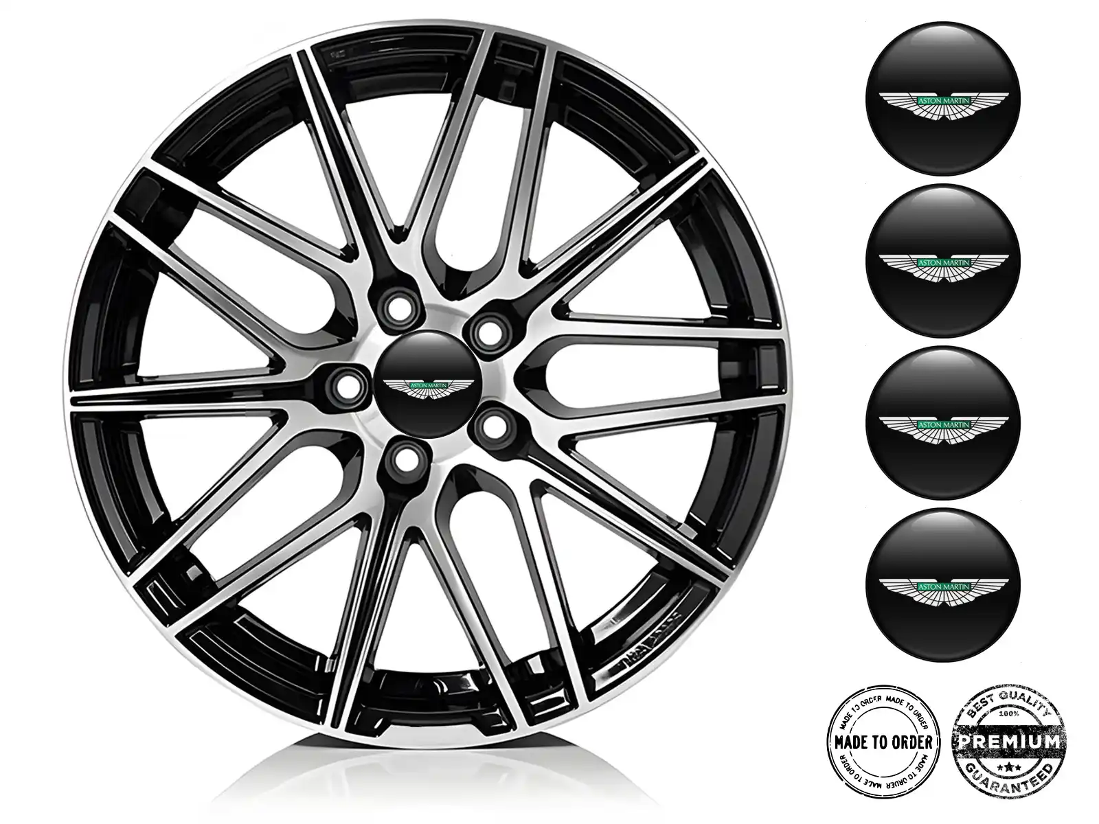 Aston Martin Radembleme Stil Hochwertige Gewölbte Labels